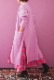 Wool Long Knit Gown Velvet Button Rose Pink