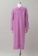 Wool Long Knit Gown Velvet Button Rose Pink