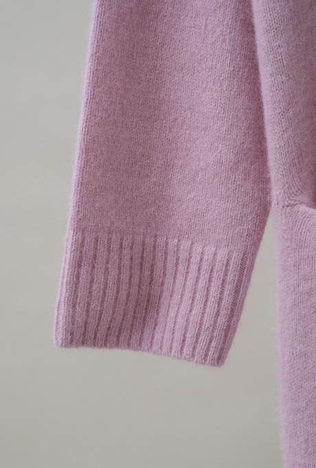 Wool Long Knit Gown Velvet Button