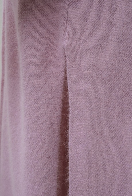 Wool Long Knit Gown Velvet Button