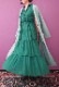 Wool Long Knit Gown Velvet Button Mint