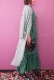 Wool Long Knit Gown Velvet Button Mint