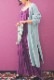 Wool Long Knit Gown Velvet Button Mint