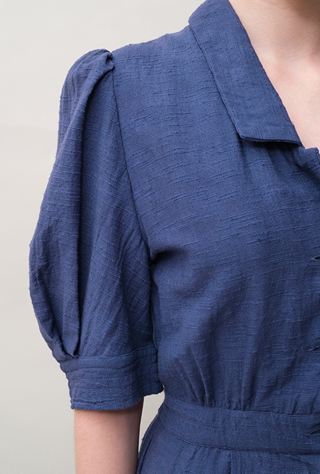 Cotton Slub Khadi Puff Sleeve Tailor Salopette 