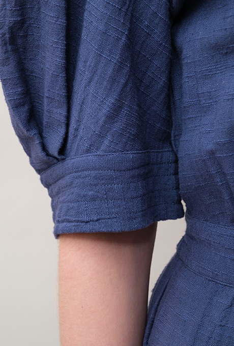 Cotton Slub Khadi Puff Sleeve Tailor Salopette 