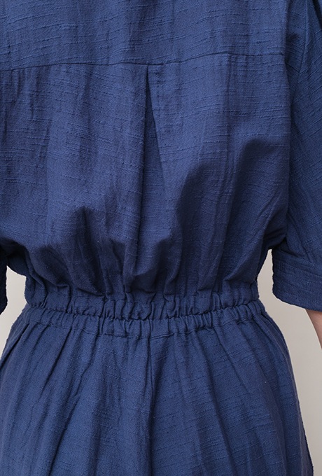 Cotton Slub Khadi Puff Sleeve Tailor Salopette 