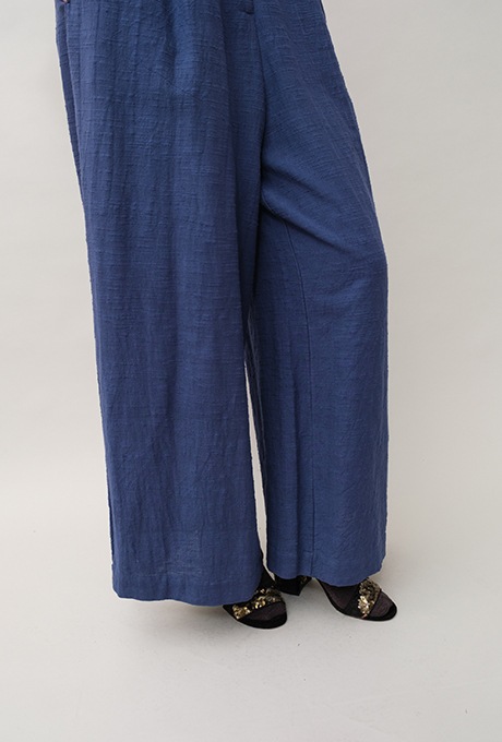 Cotton Slub Khadi Puff Sleeve Tailor Salopette 