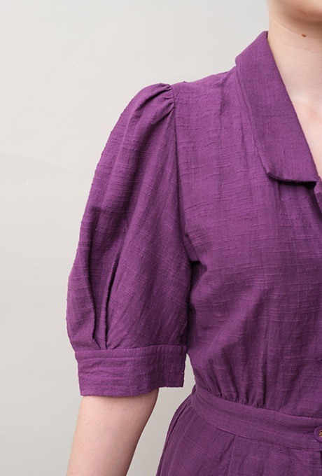 Cotton Slub Khadi Puff Sleeve Tailor Salopette 