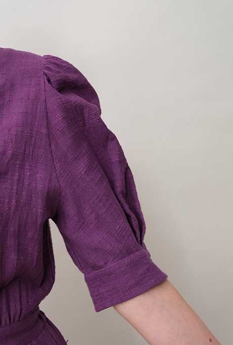 Cotton Slub Khadi Puff Sleeve Tailor Salopette 