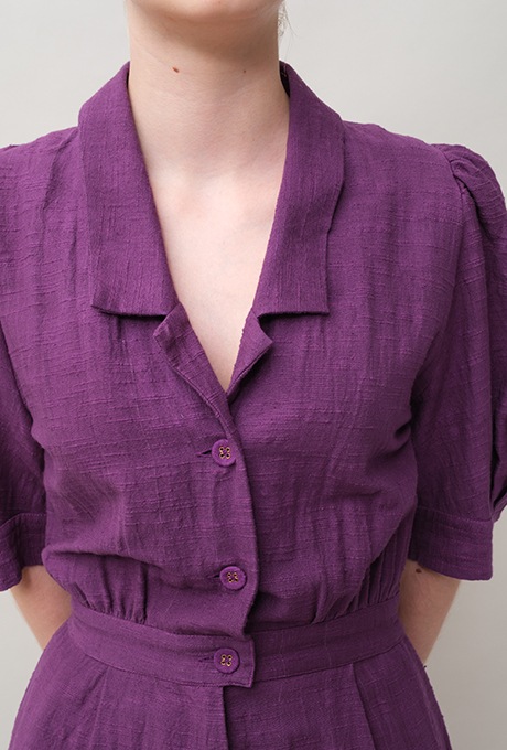 Cotton Slub Khadi Puff Sleeve Tailor Salopette 