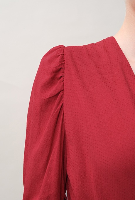 Rayon Dot Dobby Wrap Peplum Salopette