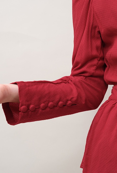 Rayon Dot Dobby Wrap Peplum Salopette