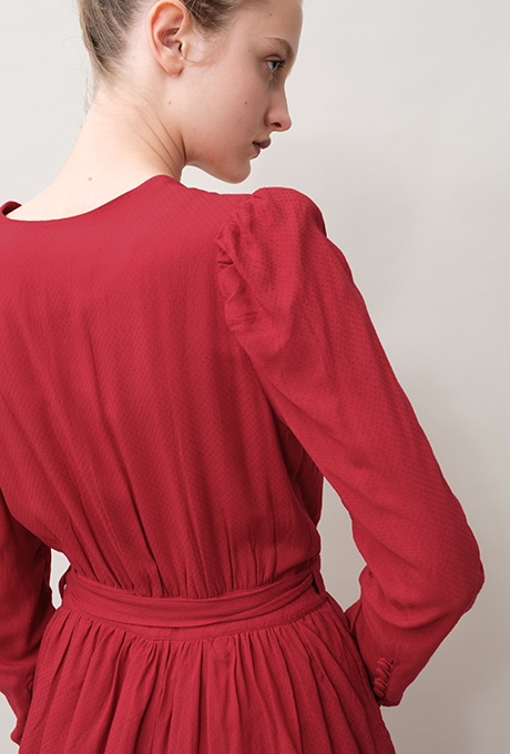 Rayon Dot Dobby Wrap Peplum Salopette