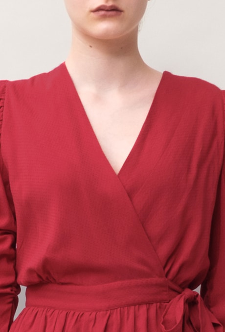 Rayon Dot Dobby Wrap Peplum Salopette