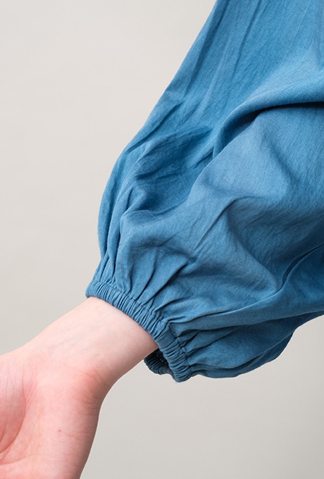 Cotton Satin Gather Sleeve Salopette 