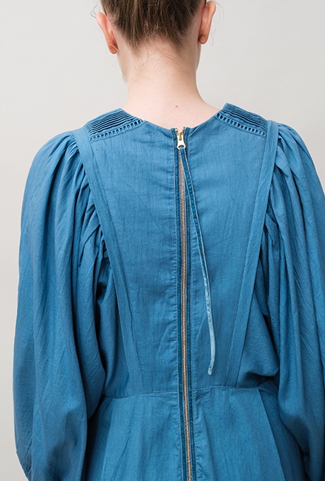 Cotton Satin Gather Sleeve Salopette 