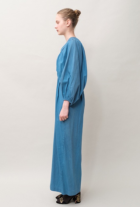 Cotton Satin Gather Sleeve Salopette 