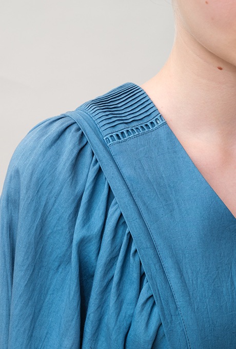 Cotton Satin Gather Sleeve Salopette 