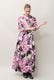 Flower Print Cotton Wrap Long Dress 