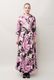 Flower Print Cotton Wrap Long Dress 