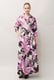 Flower Print Cotton Wrap Long Dress 
