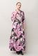 Flower Print Cotton Wrap Long Dress 