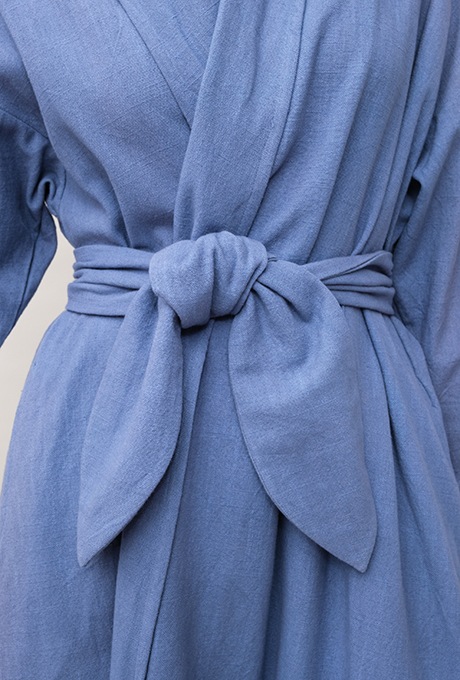 Cotton Slub Khadi Gown Middle Dress