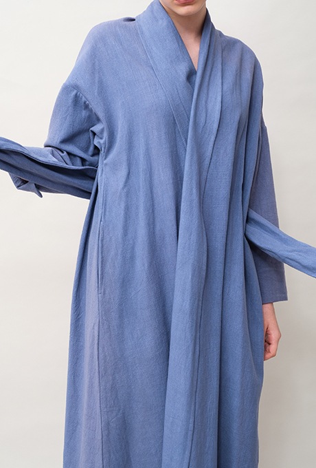 Cotton Slub Khadi Gown Middle Dress