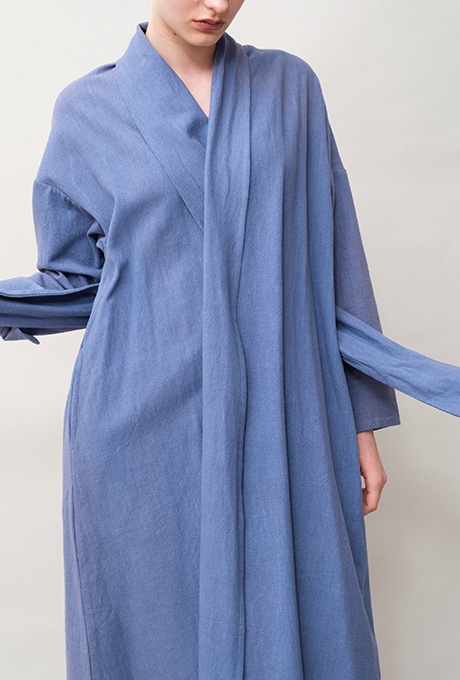 Cotton Slub Khadi Gown Middle Dress