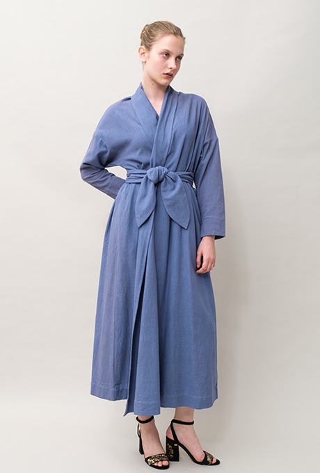 Cotton Slub Khadi Gown Middle Dress