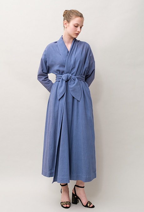 Cotton Slub Khadi Gown Middle Dress