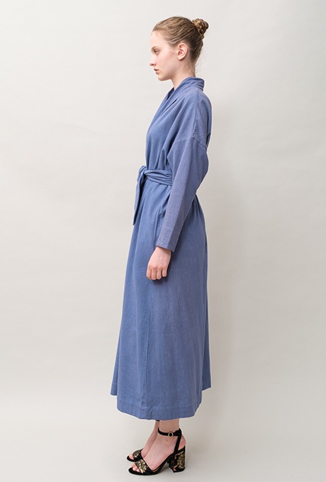 Cotton Slub Khadi Gown Middle Dress