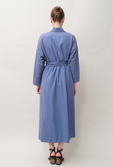 Cotton Slub Khadi Gown Middle Dress