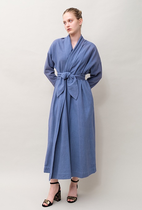 Cotton Slub Khadi Gown Middle Dress