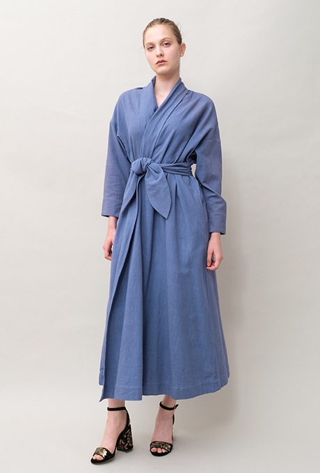 Cotton Slub Khadi Gown Middle Dress