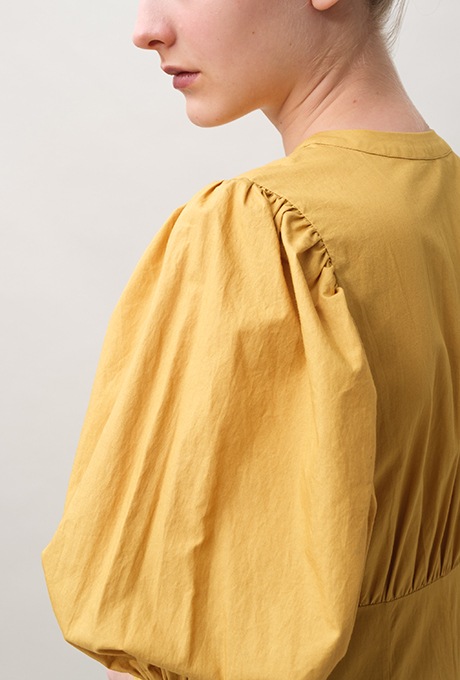 Cotton Ladder Lace Puff Sleeve Flare Long Dress