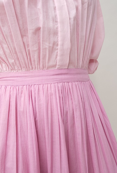 Cotton Gradation Color Gather Tiered Long Dress 