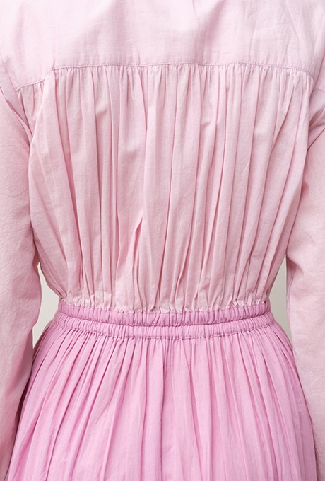 Cotton Gradation Color Gather Tiered Long Dress 