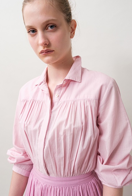 Cotton Gradation Color Gather Tiered Long Dress 