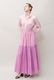 Cotton Gradation Color Gather Tiered Long Dress 