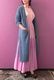 Wool Long Knit Gown Velvet Button