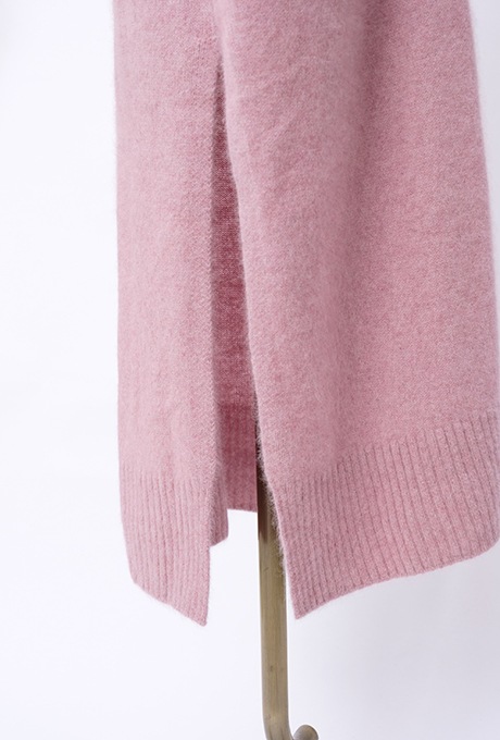 Wool Long Knit Gown Velvet Button