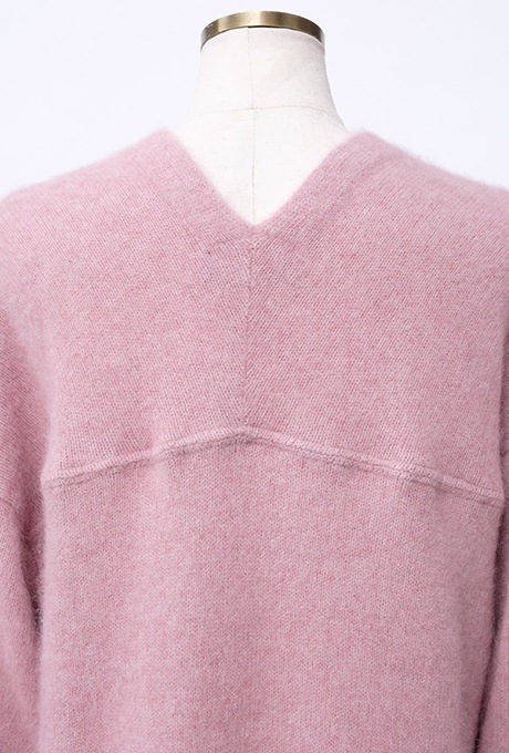 Wool Long Knit Gown Velvet Button