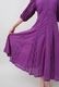 Embroidery Paff Sleeve Cotton Stripe Dobby Middle Dress