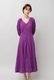 Embroidery Paff Sleeve Cotton Stripe Dobby Middle Dress