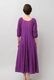 Embroidery Paff Sleeve Cotton Stripe Dobby Middle Dress