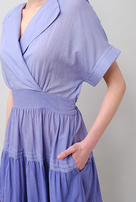 Gradient Colores Cotton Voil Tiered Middle Dress