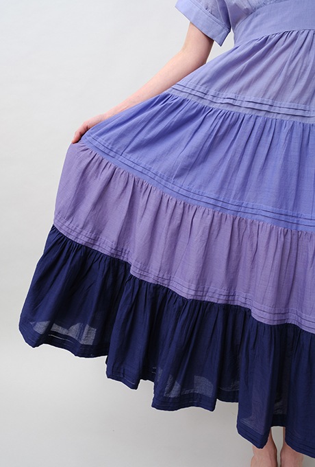 Gradient Colores Cotton Voil Tiered Middle Dress