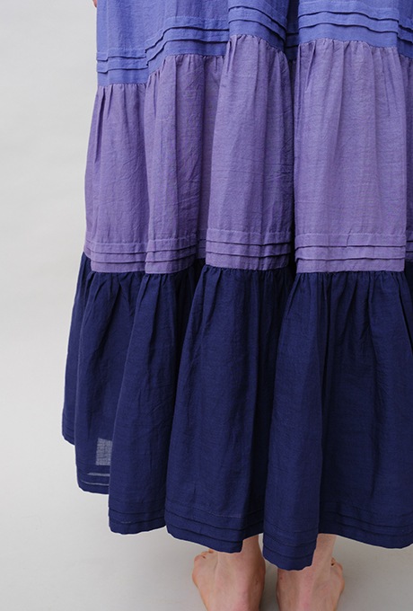 Gradient Colores Cotton Voil Tiered Middle Dress
