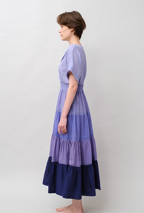 Gradient Colores Cotton Voil Tiered Middle Dress